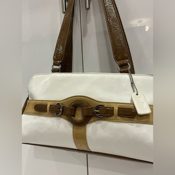 Y2K Italian Design Brown Shoulder Bag Faux Leather Spacious Everyday Handbag - Picture 3 of 12